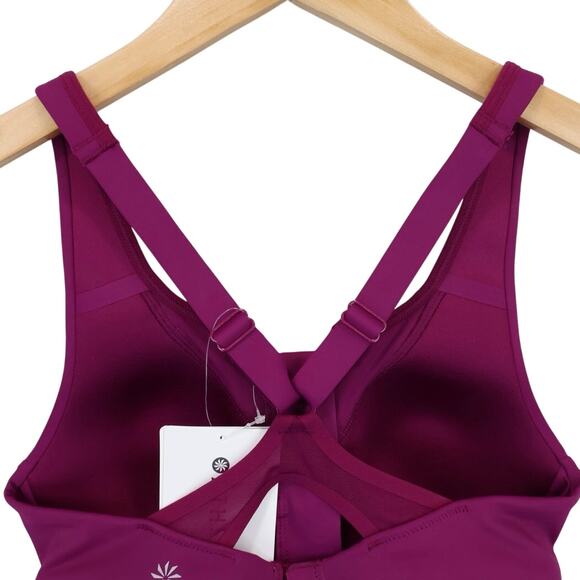 NWT Athleta Advance Zip Front High Impact Sport Bra In Fuschia Pink Size 32B - Picture 7 of 10